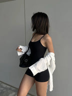 Solid Backless Tank Bodysuit Sexy Hot Camisole Top Jumpsuit Women's Bodycon Summer Black Sleeveless Slim Rompers Y2k Clothing