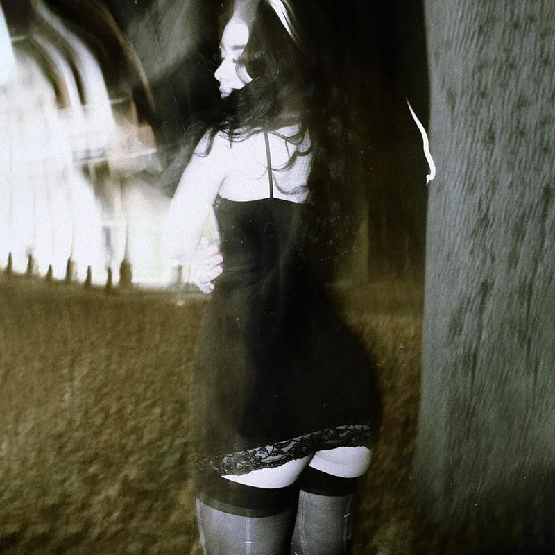 AltGoth Cyber Punk Gothic Dress Women Streetwear Harajuku Skull Printed Sleeveless High Waist Bodycon Dress Grunge Rave Outfits