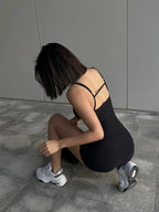 Solid Backless Tank Bodysuit Sexy Hot Camisole Top Jumpsuit Women's Bodycon Summer Black Sleeveless Slim Rompers Y2k Clothing
