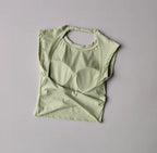 Sexy Short Backless Fixed Chest Pad Sports T-shirt Vest Women's Tight Fitting Quick Drying Slimming Yoga Suit Top Clothing